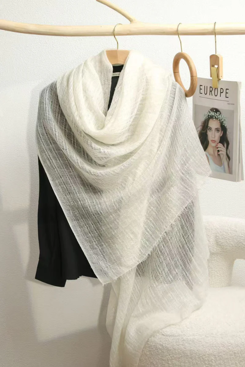 Max Simple Moonlight Cashmere Wrap White - Image 2