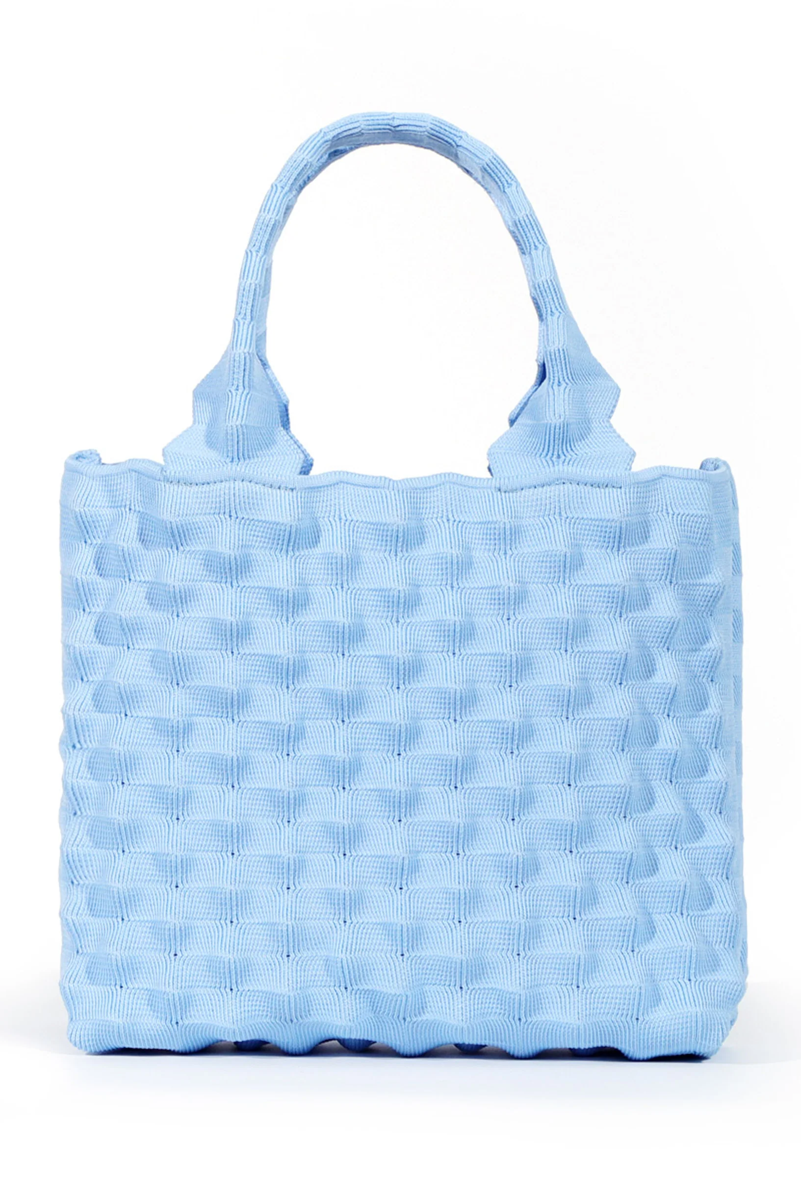 Max Simple Pineapple Knit Bag-Light Blue - Image 2