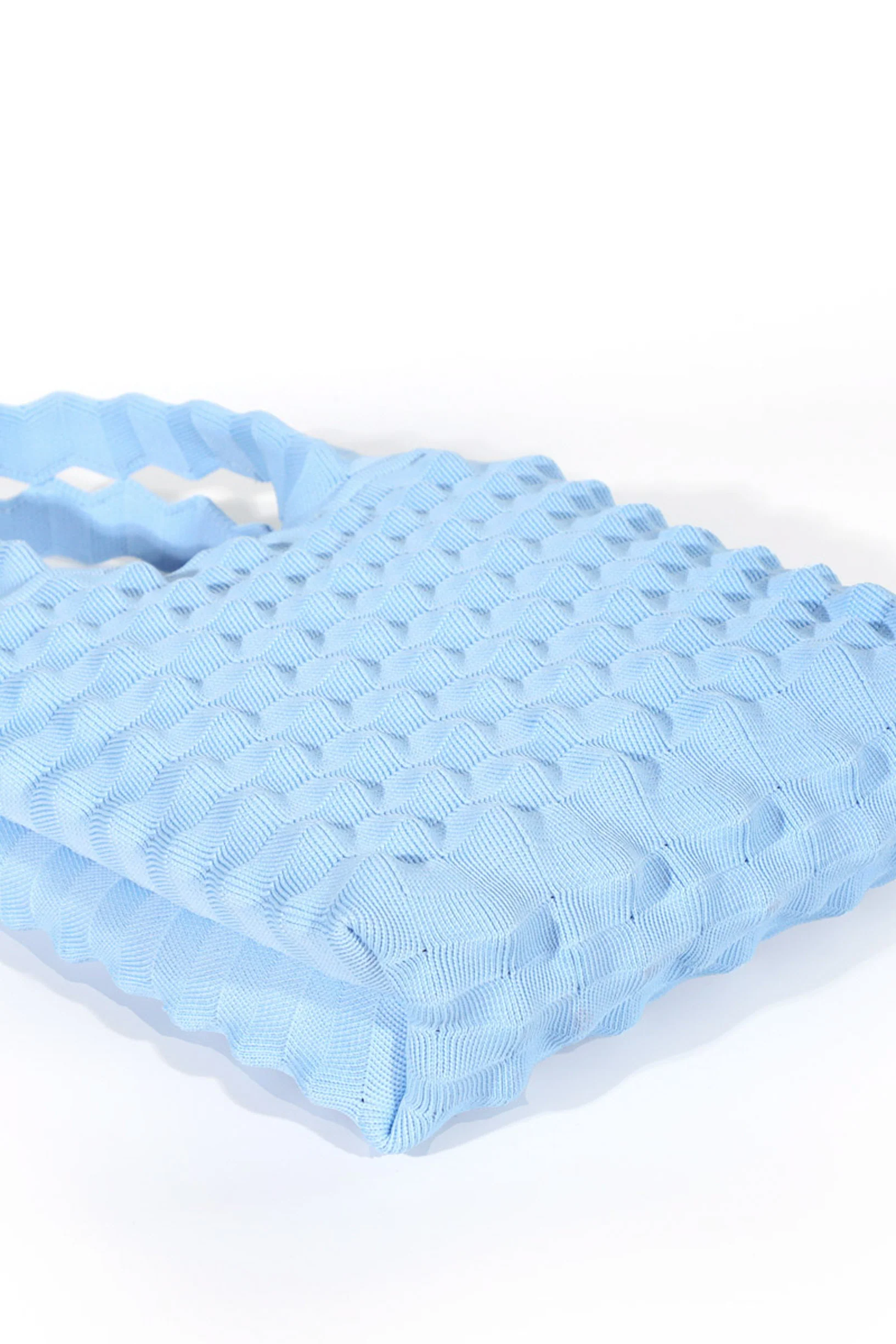 Max Simple Pineapple Knit Bag-Light Blue - Image 3