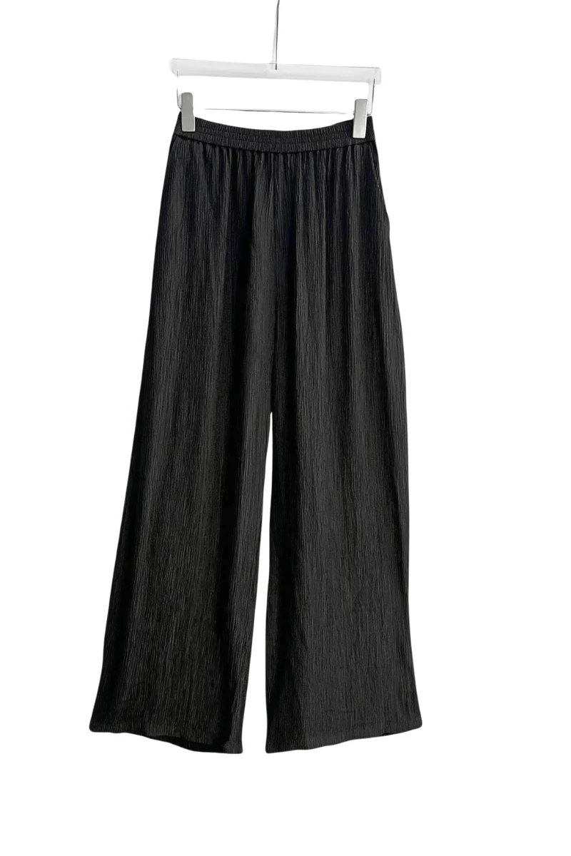 Max Simple Pleated Pants Black