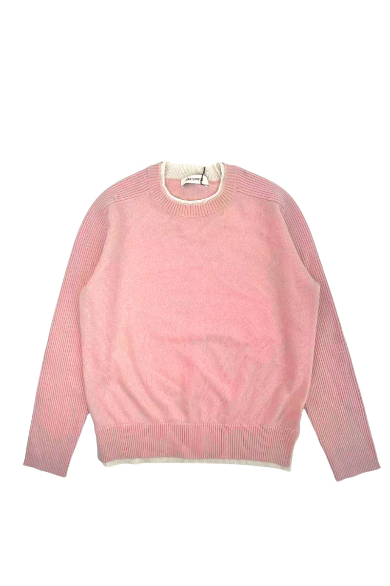 Max Simple Saddle Shoulder Cashmere Sweater_Dusty Rose