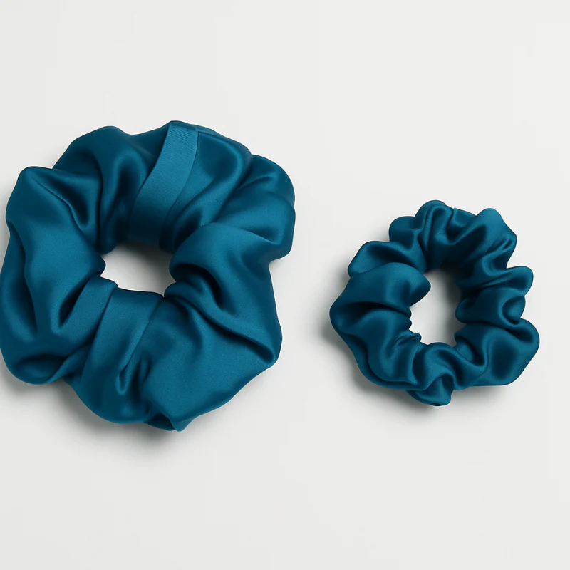 Max Simple Silk Classic Scrunchie - Crystal Teal