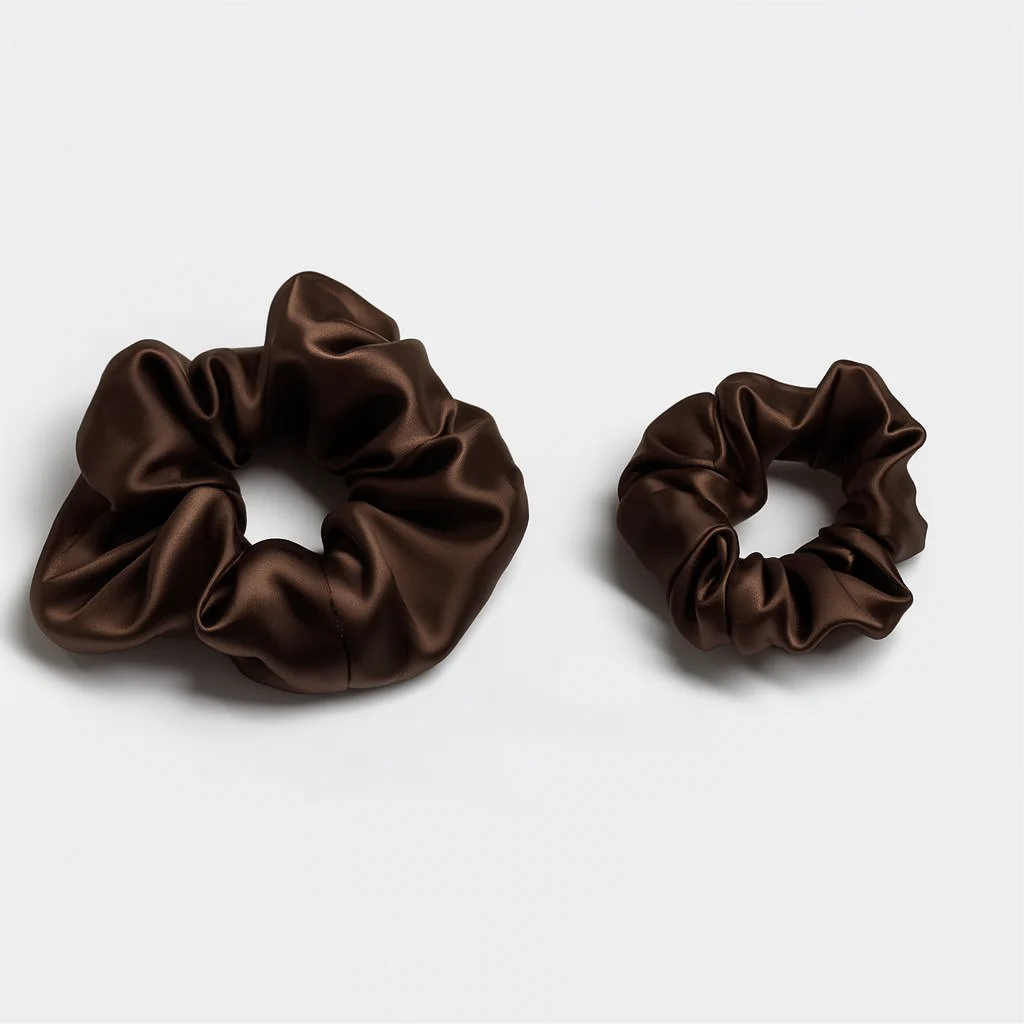 Max Simple Silk Classic Scrunchie β Dark Brown
