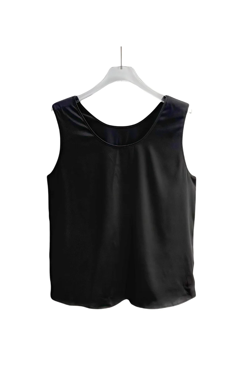 Max Simple Silk Tank Black