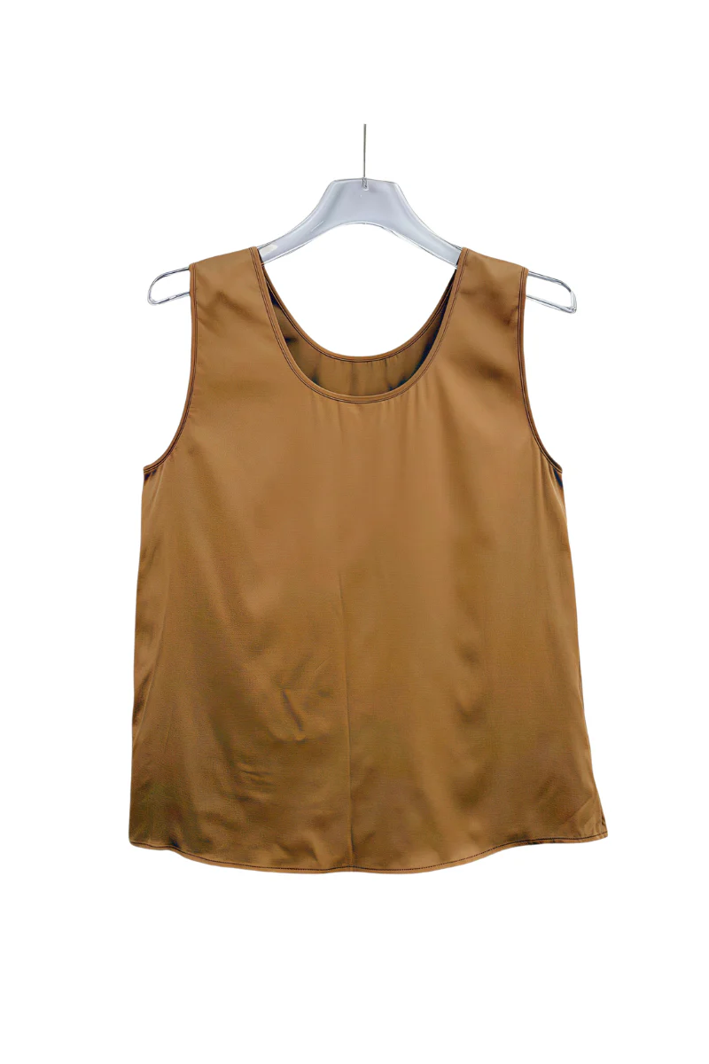 Max Simple Silk Tank Caramel