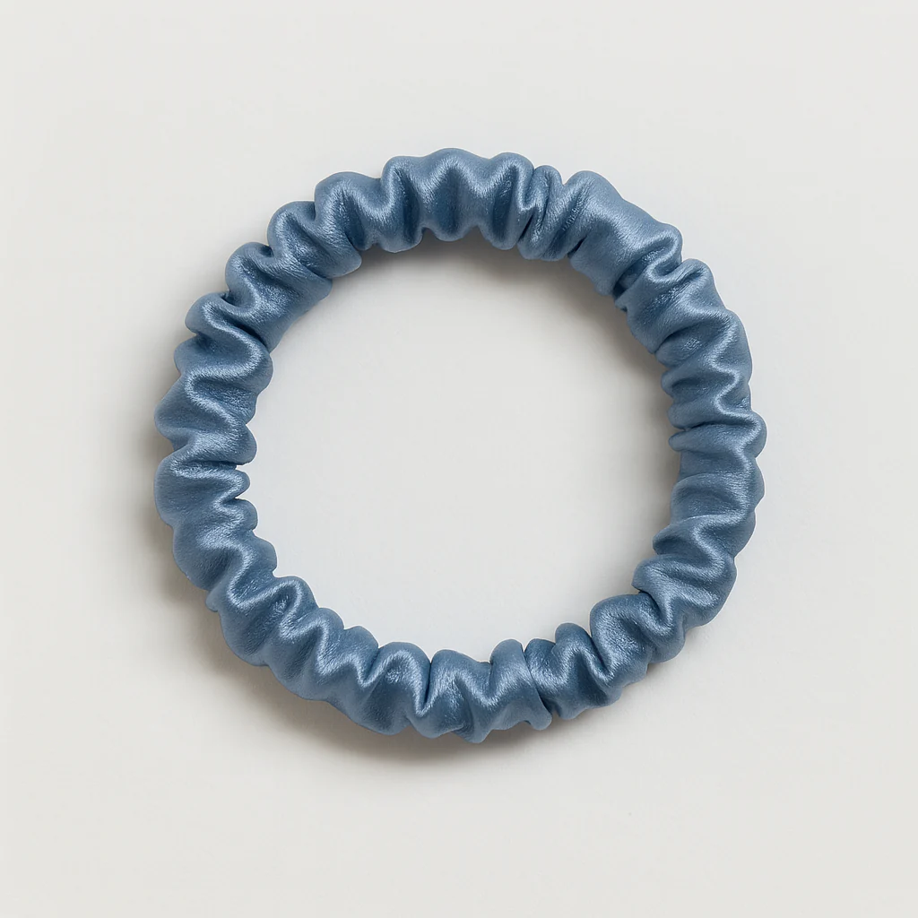 Max Simple Silk Thin Scrunchie – Dusty Blue