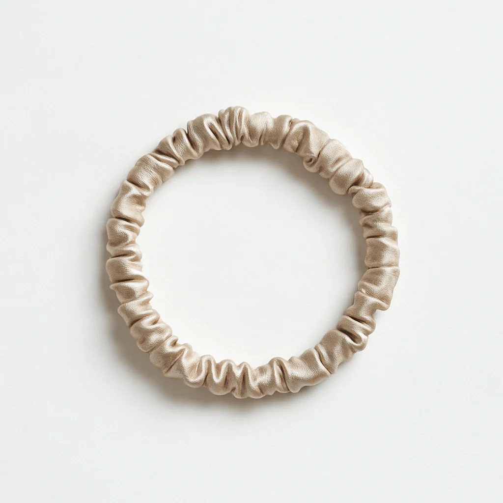Max Simple Silk Thin Scrunchie – Light Taupe