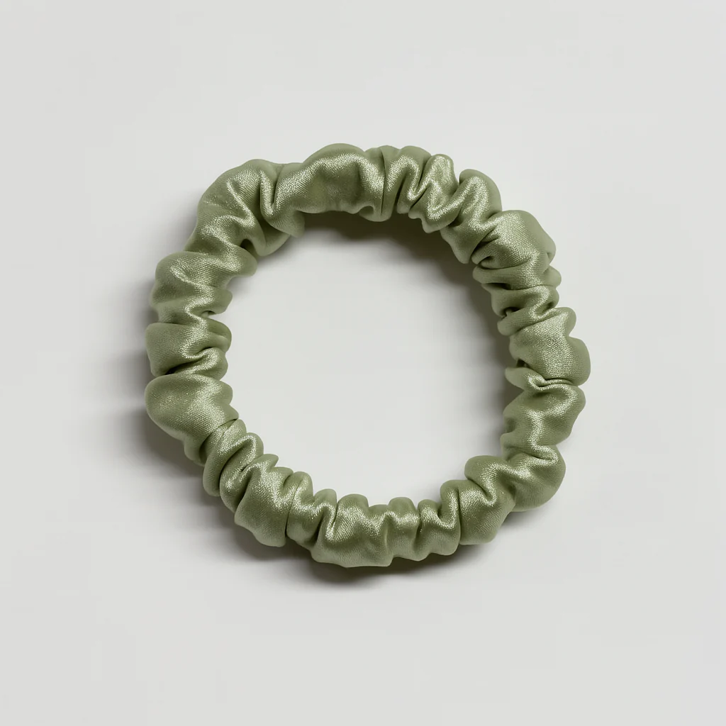 Max Simple Silk Thin Scrunchie – Sage Green
