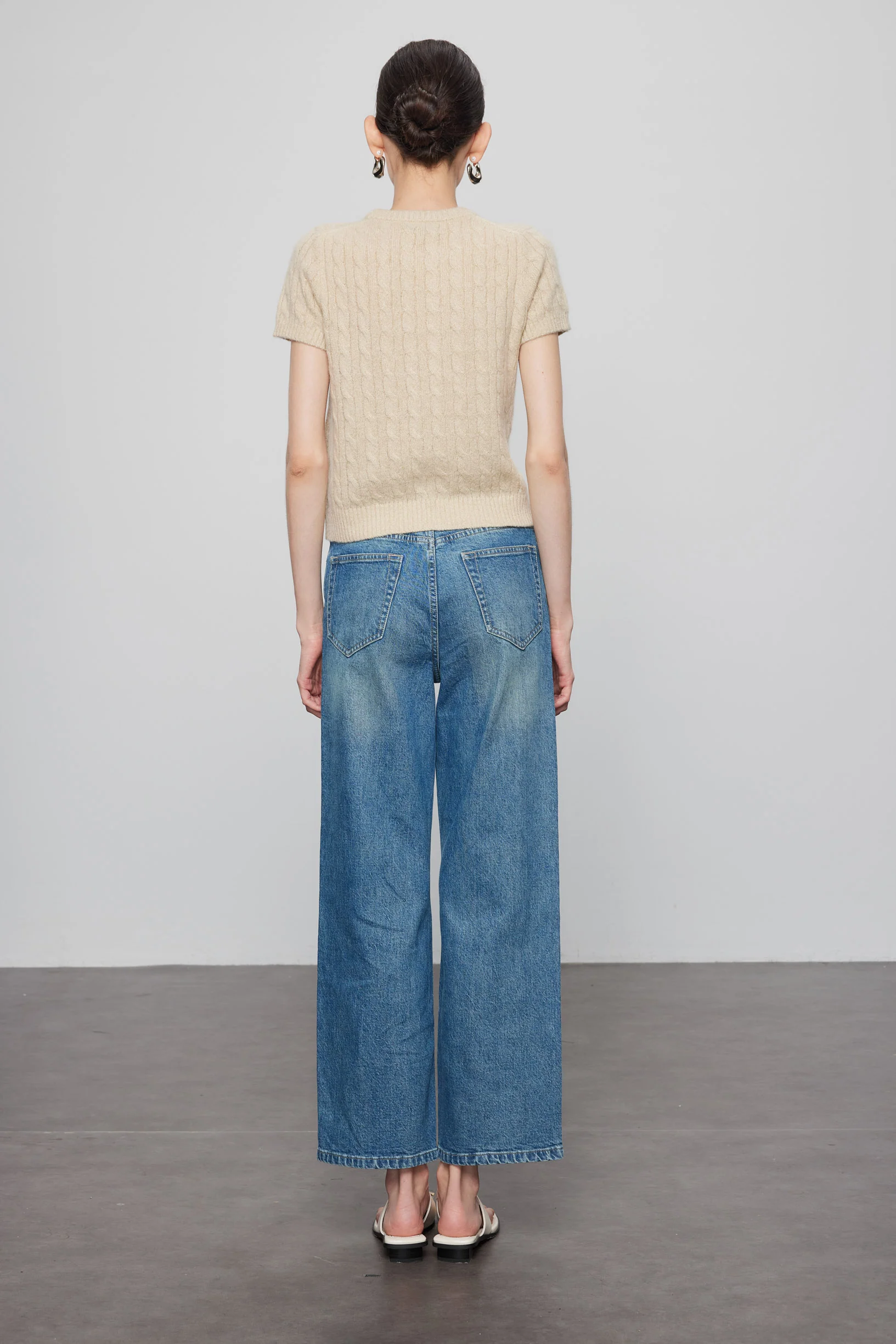 Max Simple Slim Straight Jeans Washed Blue - Image 3