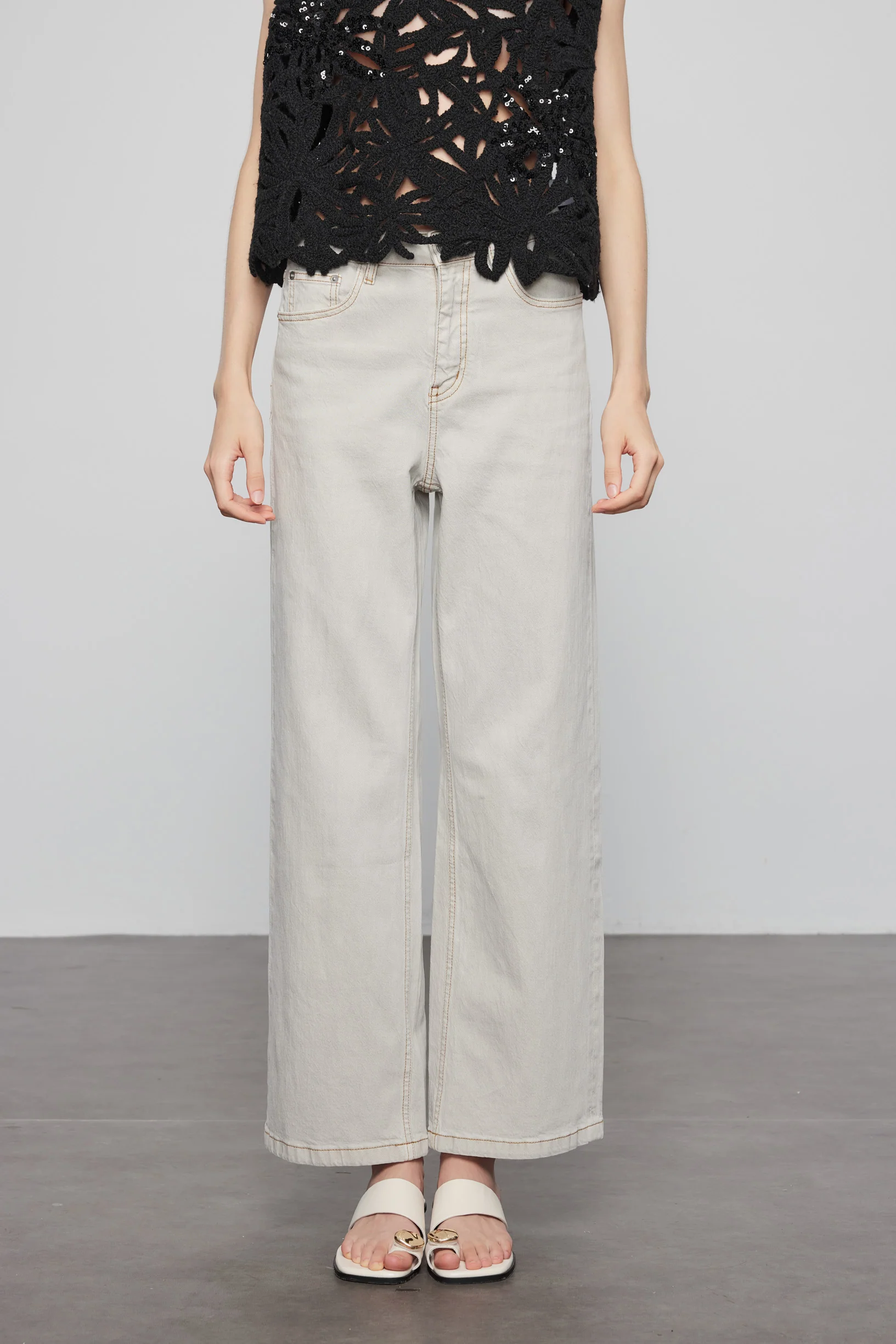 Max Simple Straight Jeans Light Grey - Image 2