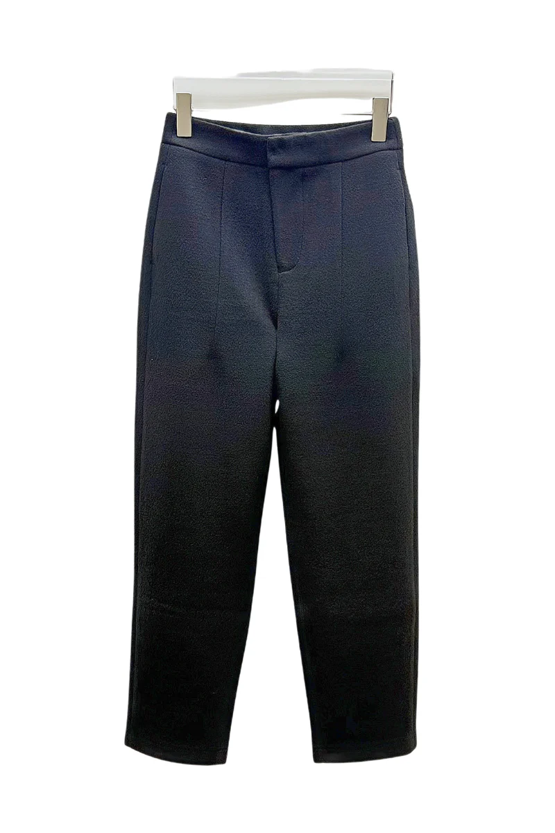 Max Simple Textured Pencil Pants Black