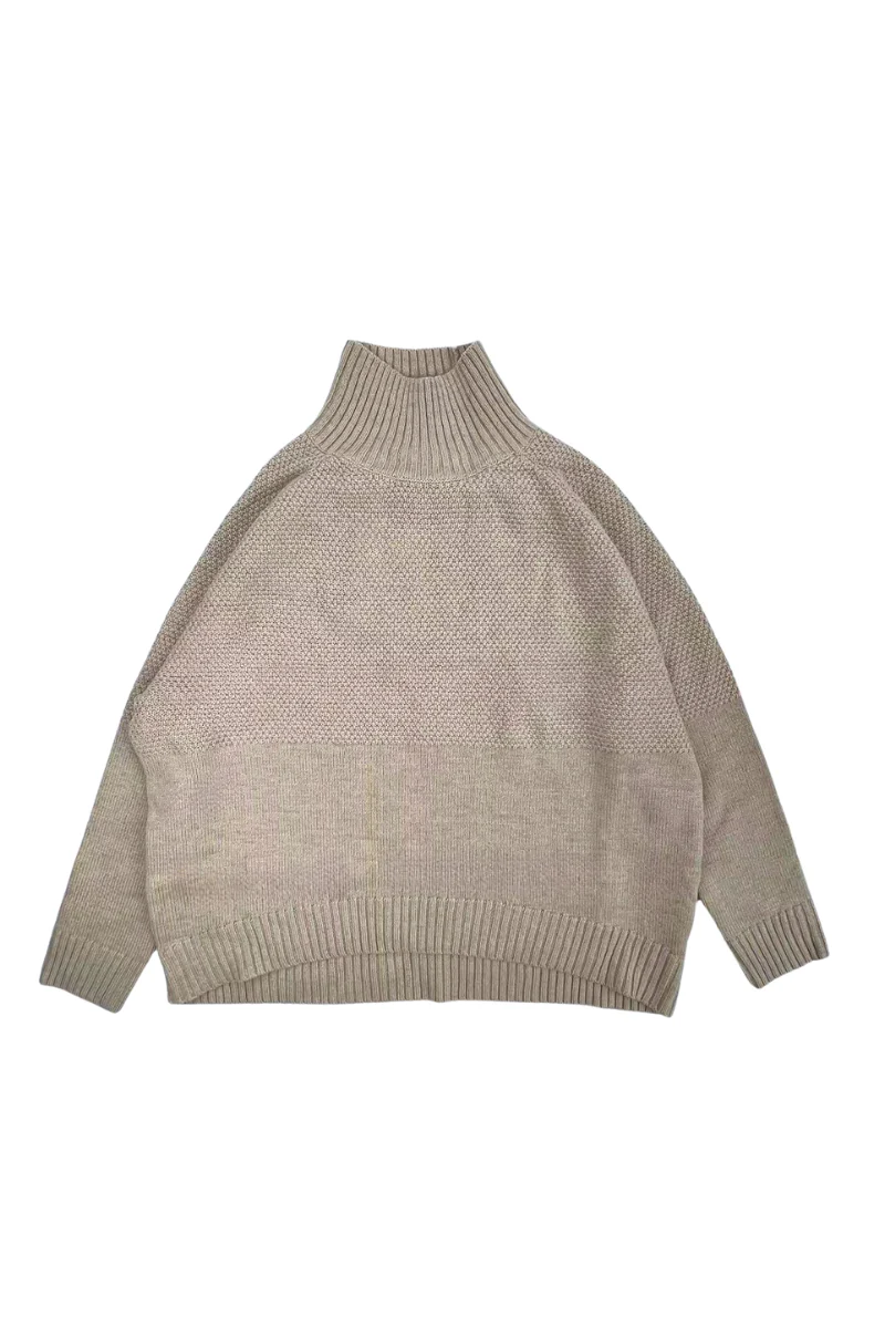 Max Simple Turtleneck Merino Wool Sweater_Rice