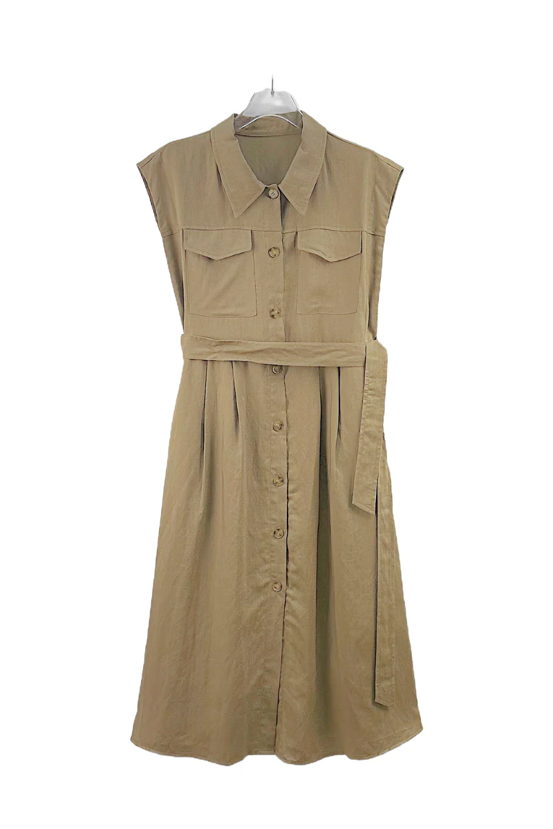 Max Simple Utility Shirt Dress Army Green