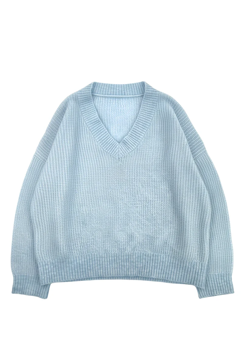 Max Simple V Neck Pullover - Blue