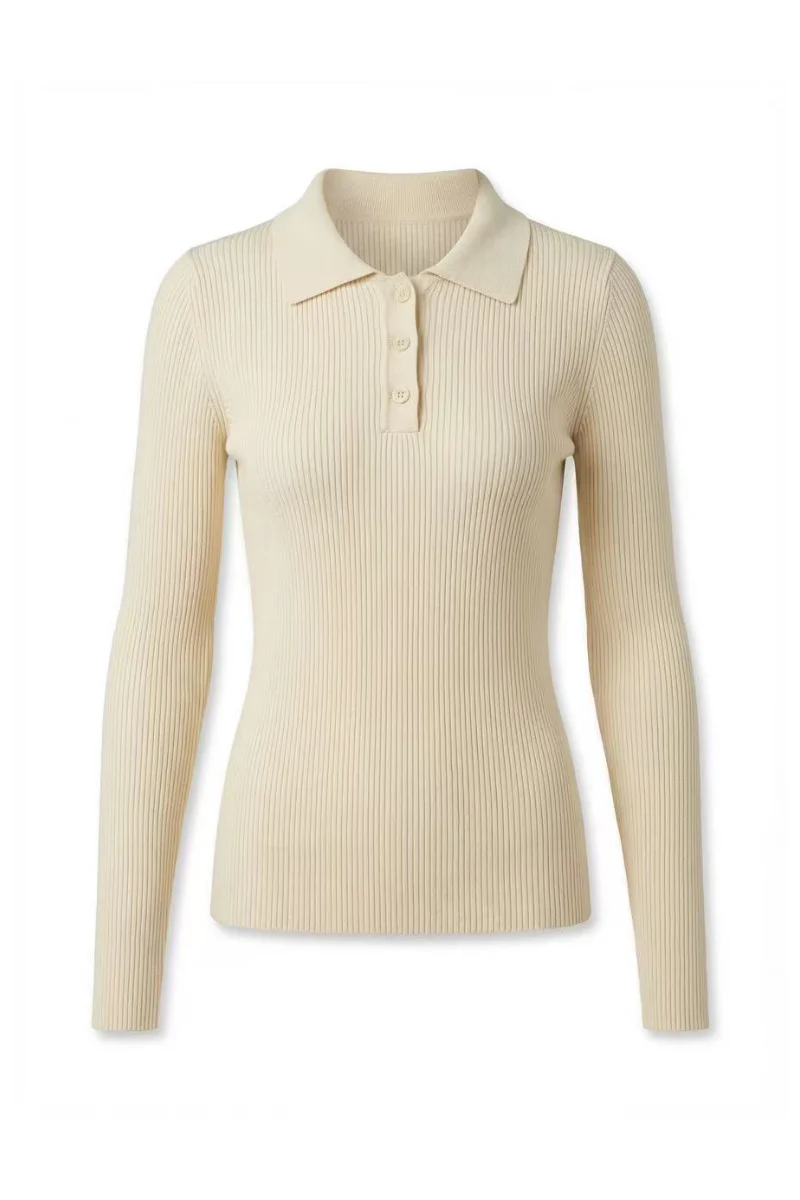 Max Simple Wool Knit Polo - White