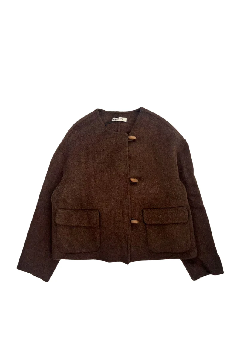 Max Simple Wool Short Jacket_Brown