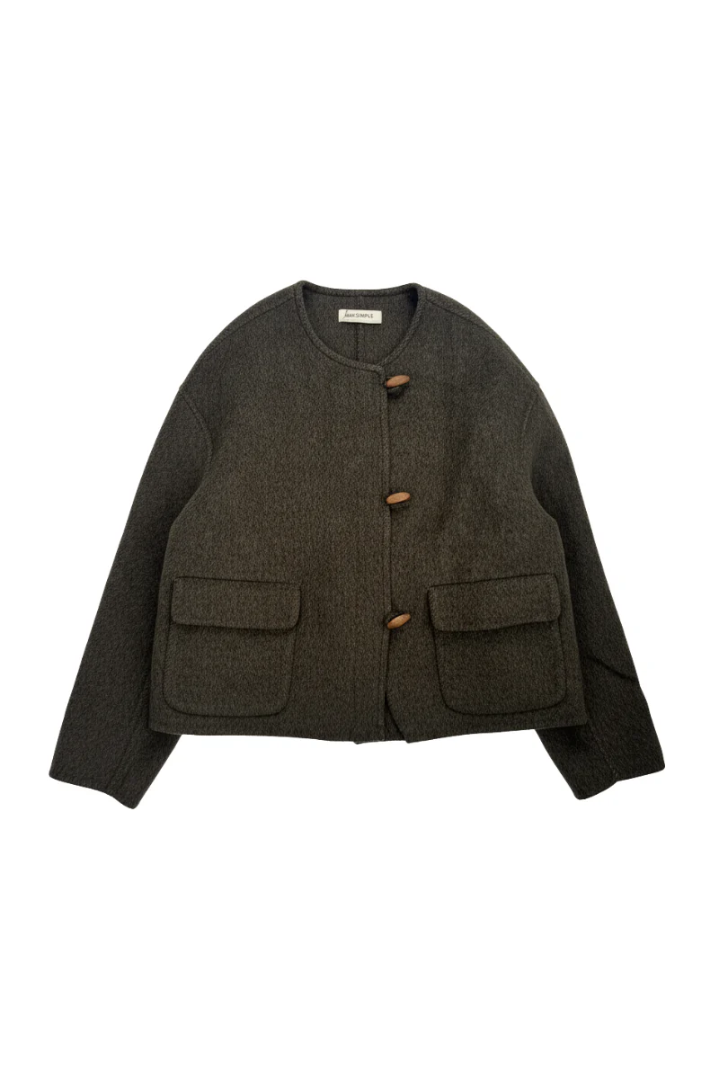 Max Simple Wool Short Jacket_Taupe