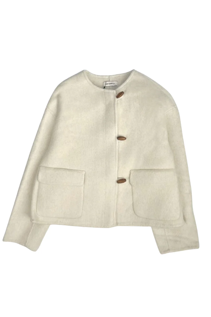 Max Simple Wool Short Jacket_White