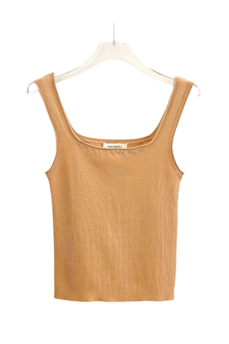 Max Simple Wool Tank Camel
