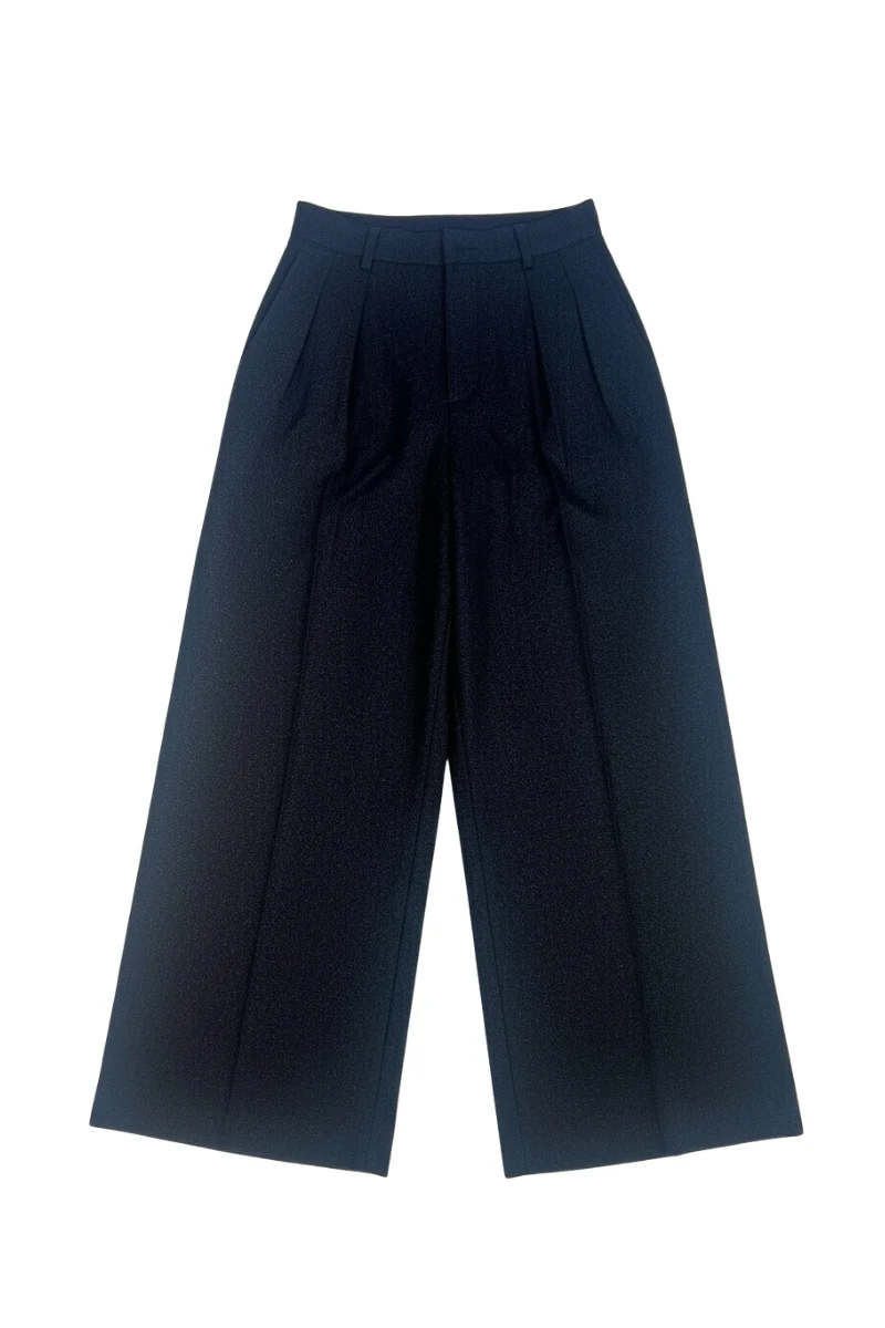 Max Simple Wool Wide-LegĀ Pants Black