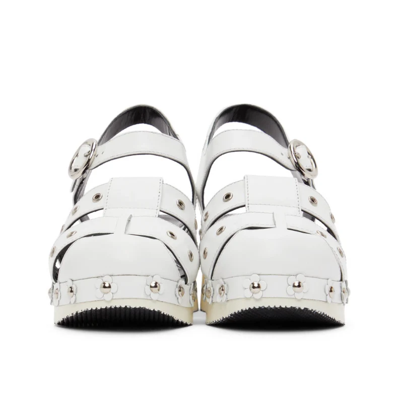 Womens | Nicole SaldaƱa Cici Flower Heel Sandal White - Image 2