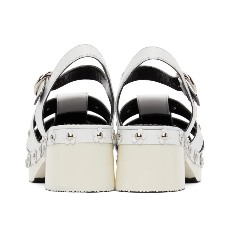 Womens | Nicole SaldaƱa Cici Flower Heel Sandal White - Image 3