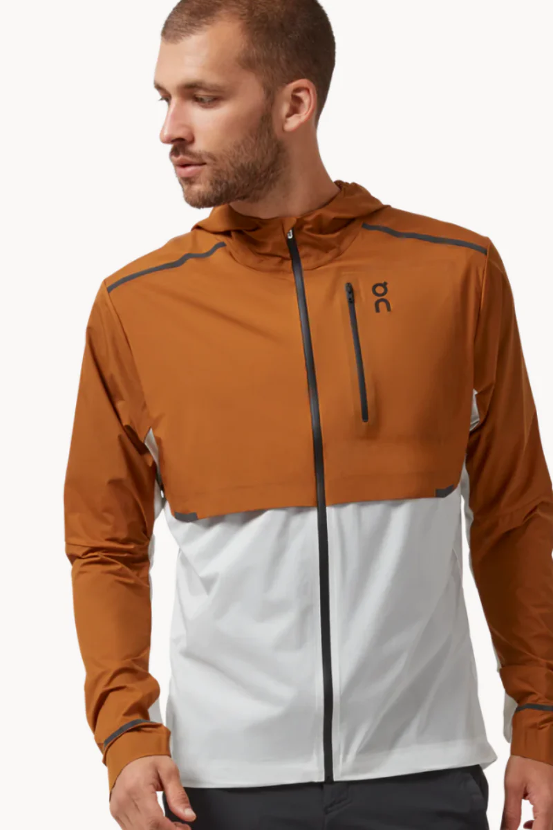On Cloud Men's Weather Jacket Orange And White