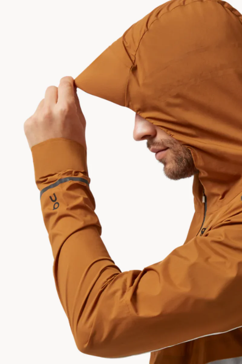 On Cloud Men's Weather Jacket Orange And White - Image 2