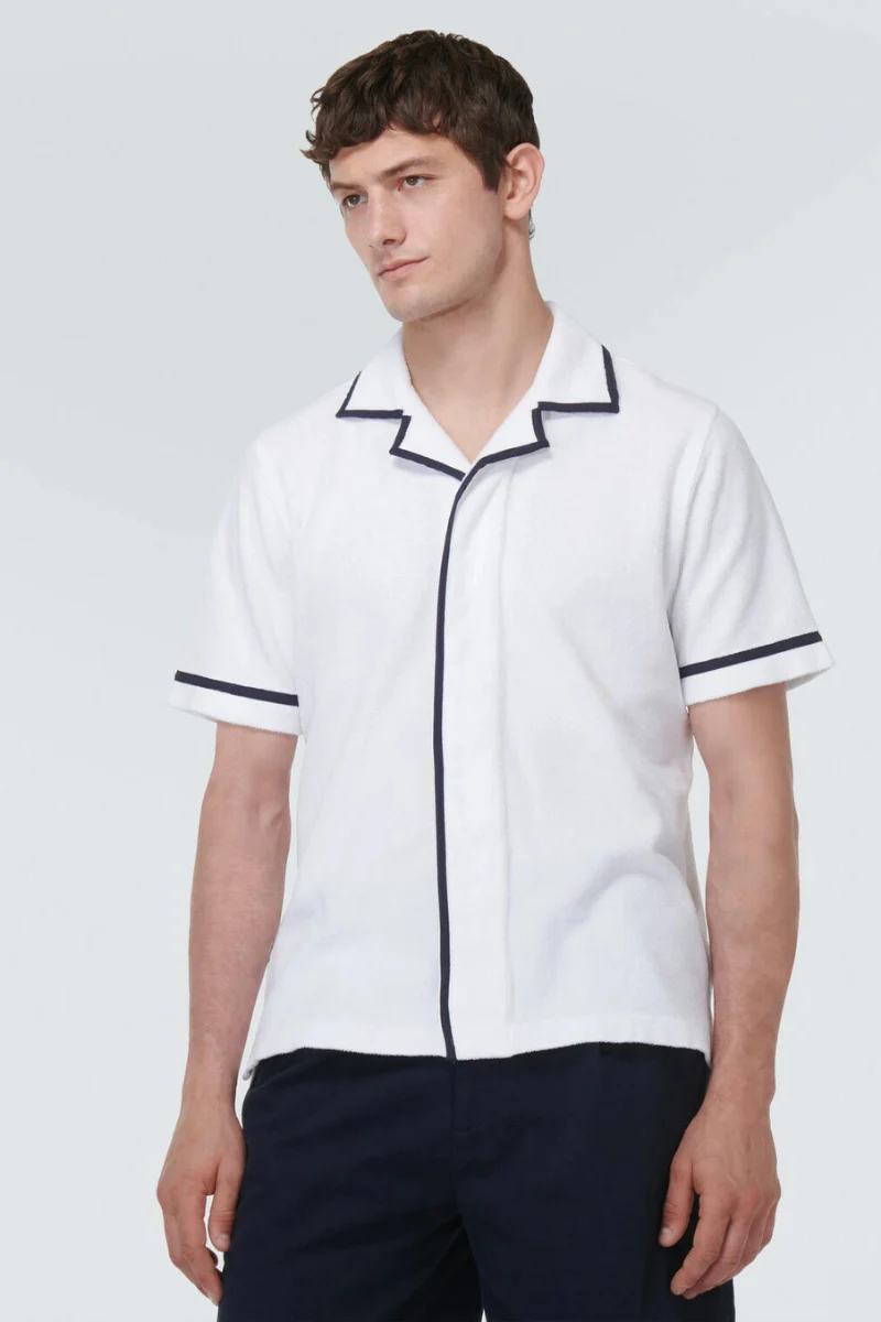 Orlebar Brown GRIFFITH CONTRAST TRIM-278335-WHITE/MIDNIGHT NAVY - Image 2