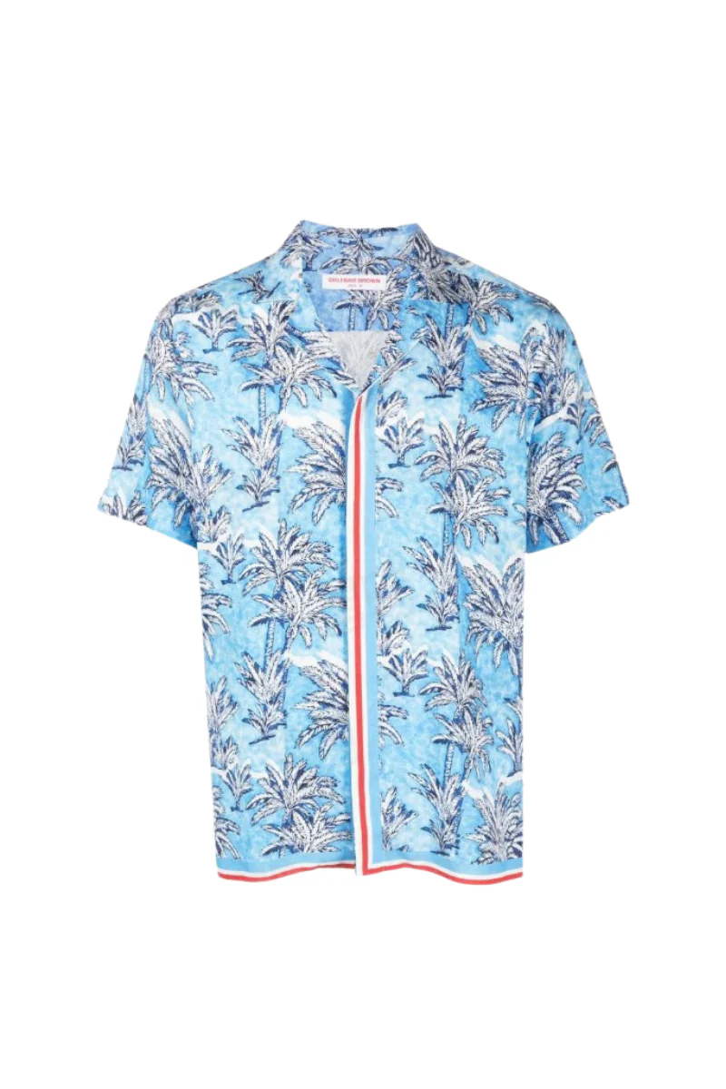 Orlebar Brown Kid'S Top Pedro Palm Border-278803-Bright Wish Blue