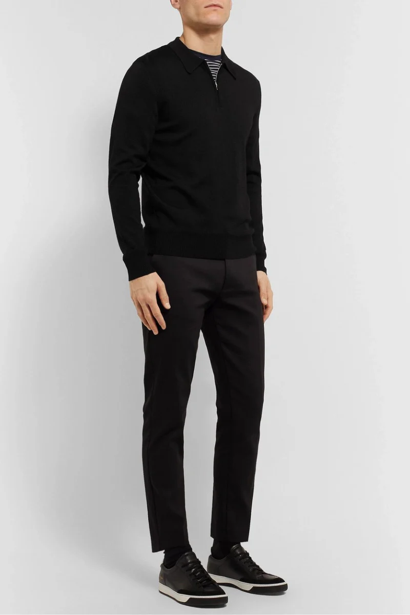Orlebar Brown MOONRAKER KNITTED HALF ZIP-272085-BLACK - Image 2