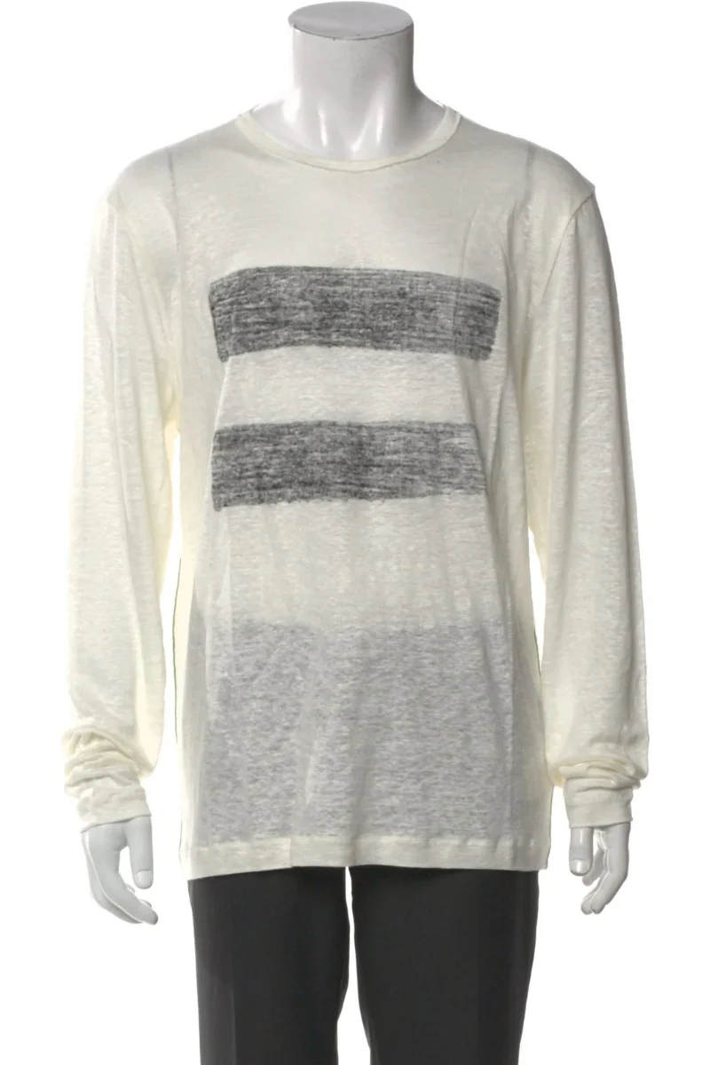 Orlebar Brown OB CLASSIC TEE LS CHAIN STITCH-278077-WHITE SAND/KALE