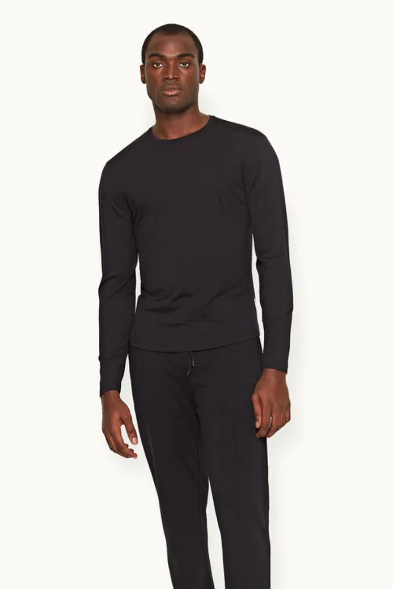 Orlebar Brown Ob Classic Tee Ls Ice Wool-278078-Black
