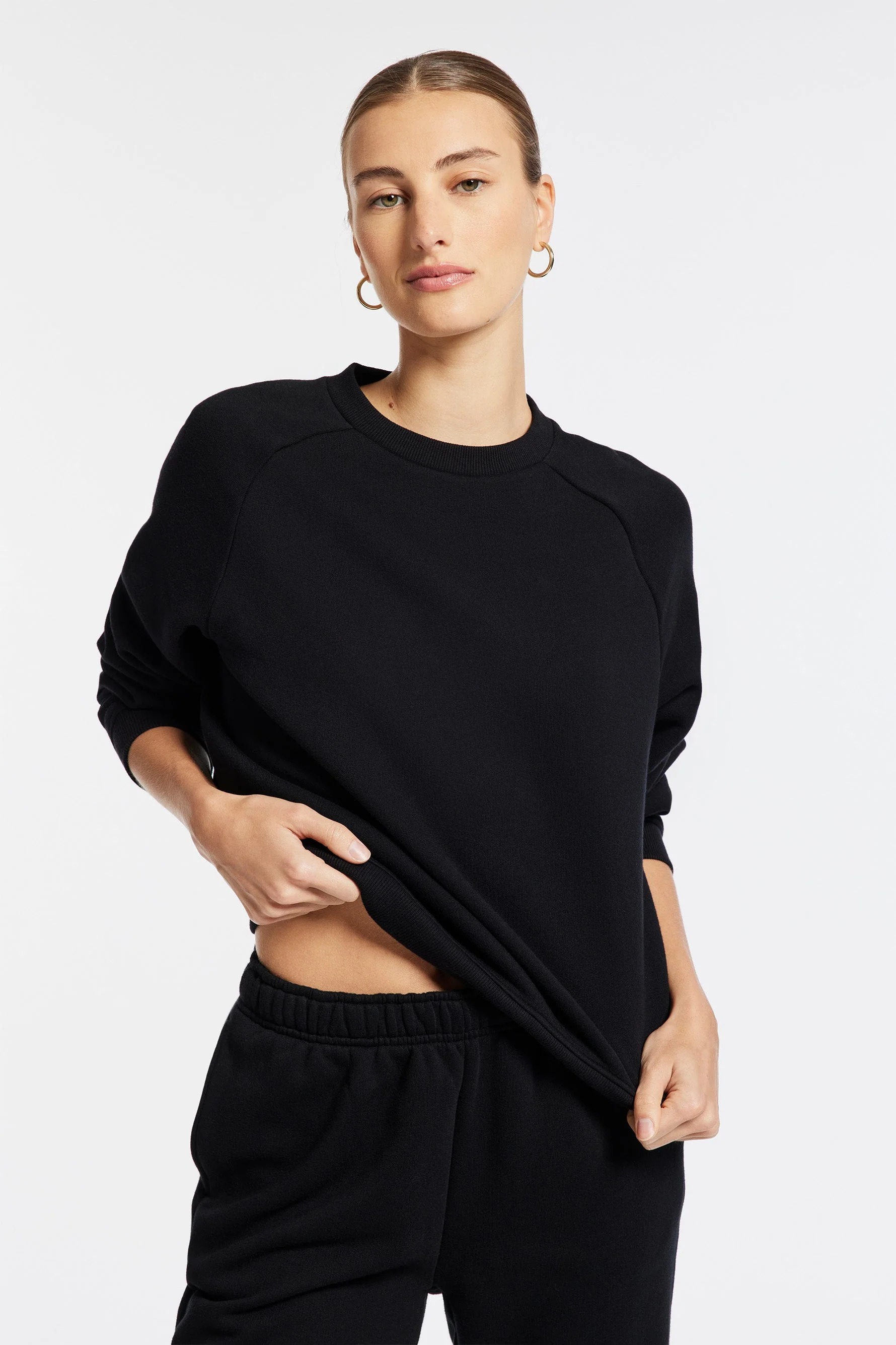 BANDIER Park Weekend Fleece Crewneck Sweatshirt - Black BW202191