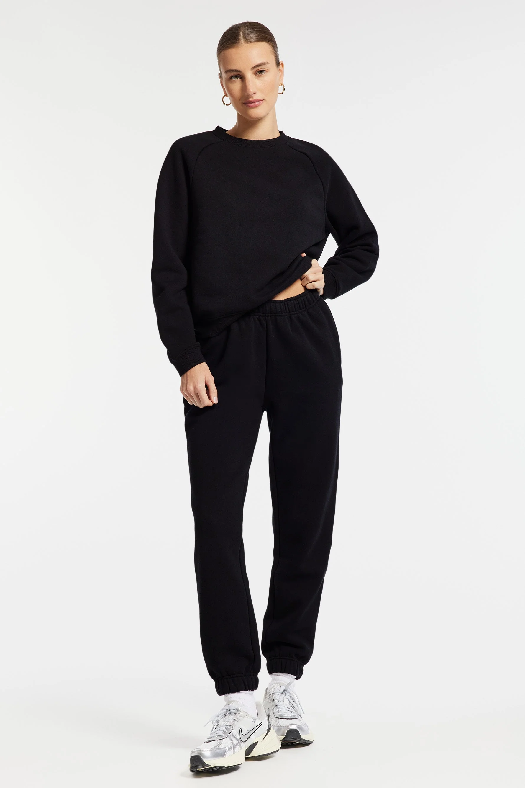 BANDIER Park Weekend Fleece Crewneck Sweatshirt - Black BW202191 - Image 2