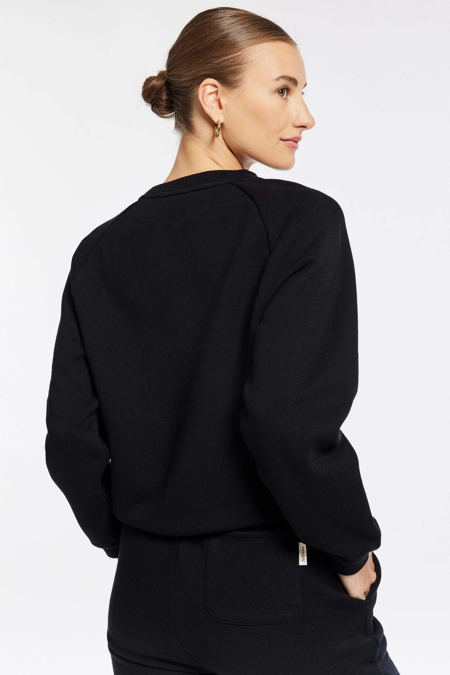 BANDIER Park Weekend Fleece Crewneck Sweatshirt - Black BW202191 - Image 4