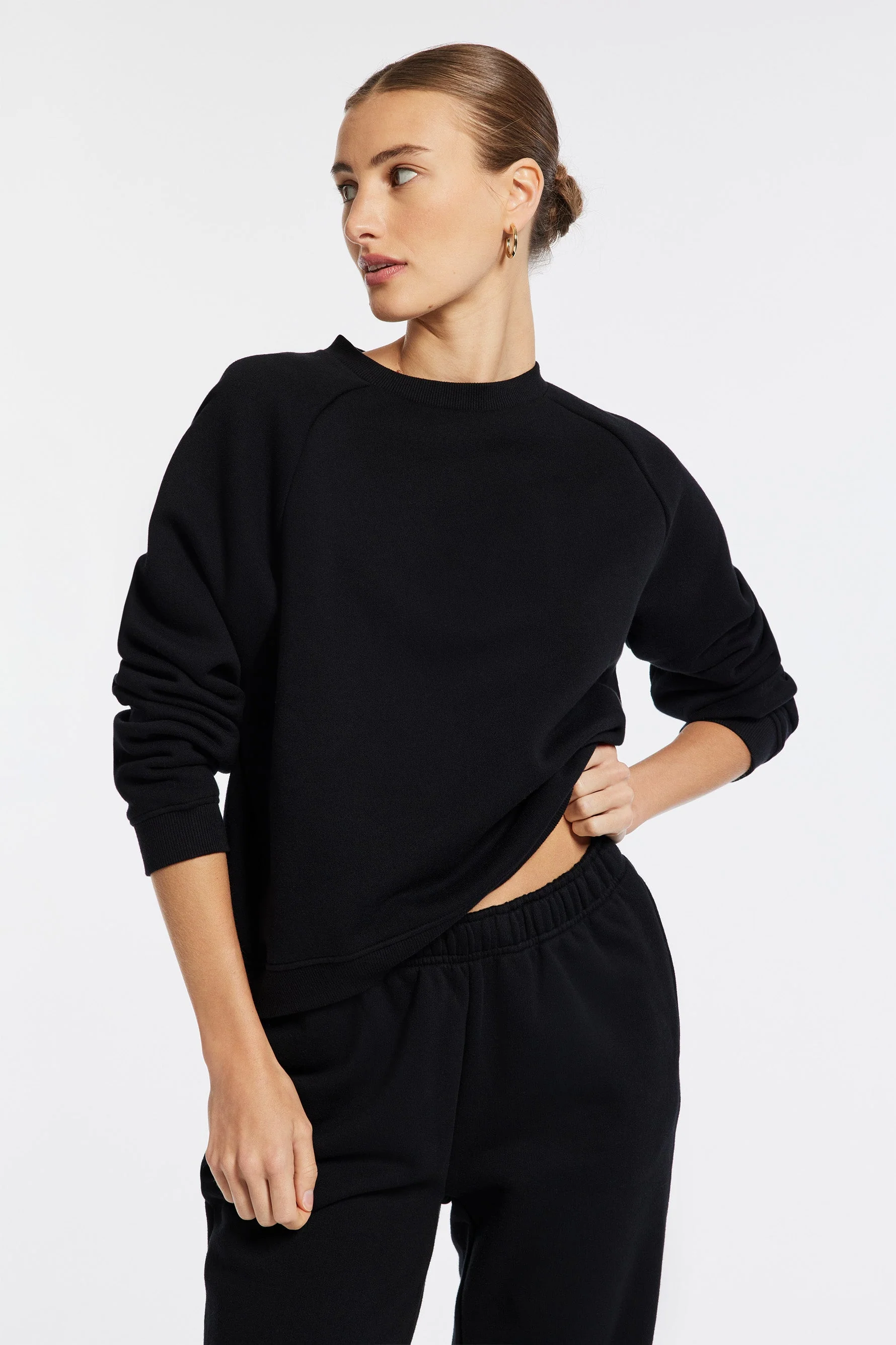 BANDIER Park Weekend Fleece Crewneck Sweatshirt - Black BW202191 - Image 5