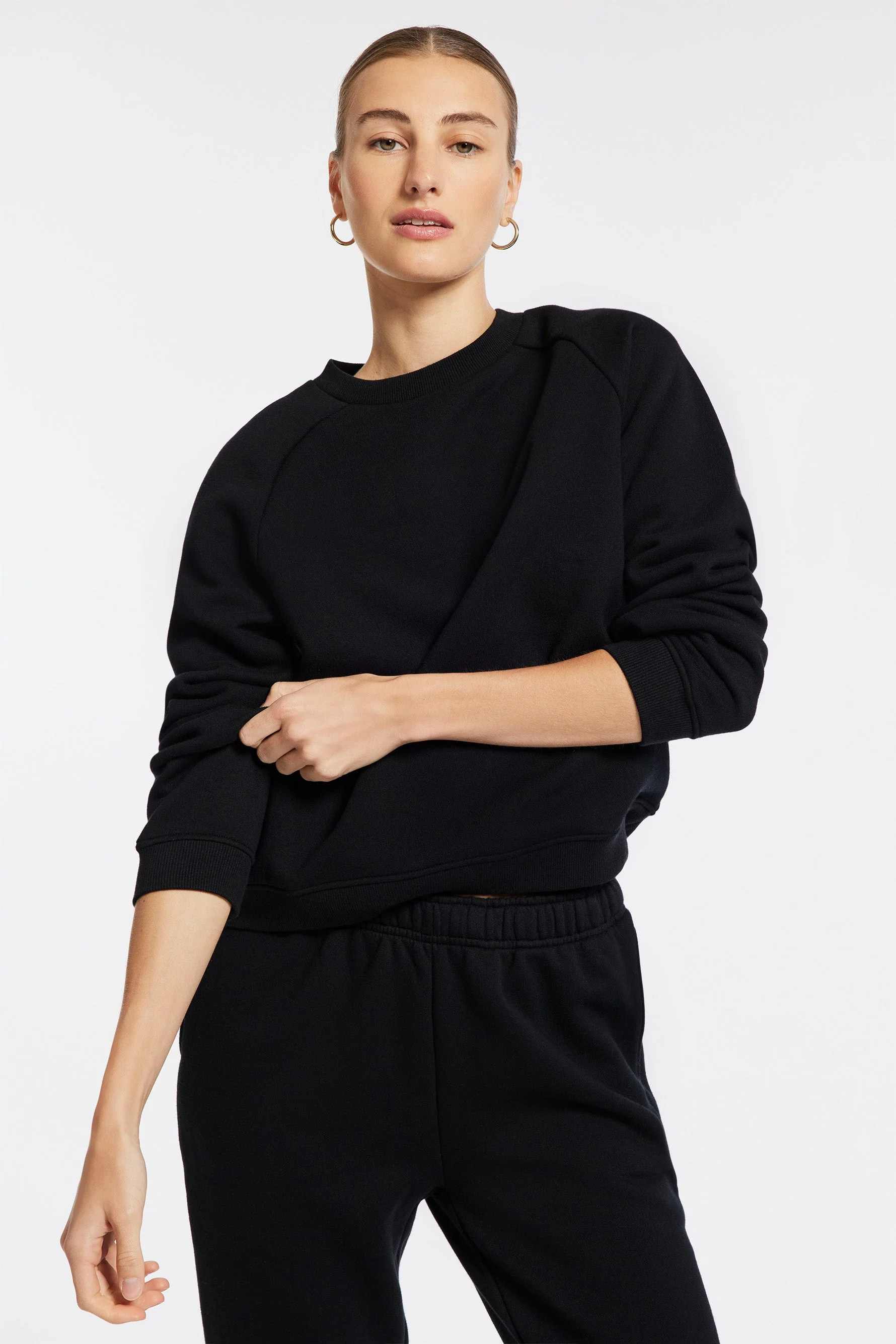 BANDIER Park Weekend Fleece Crewneck Sweatshirt - Black BW202191 - Image 6
