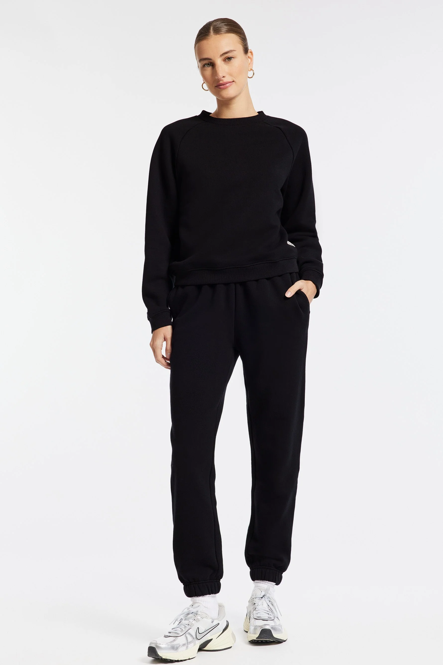 BANDIER Park Weekend Fleece Crewneck Sweatshirt - Black BW202191 - Image 7