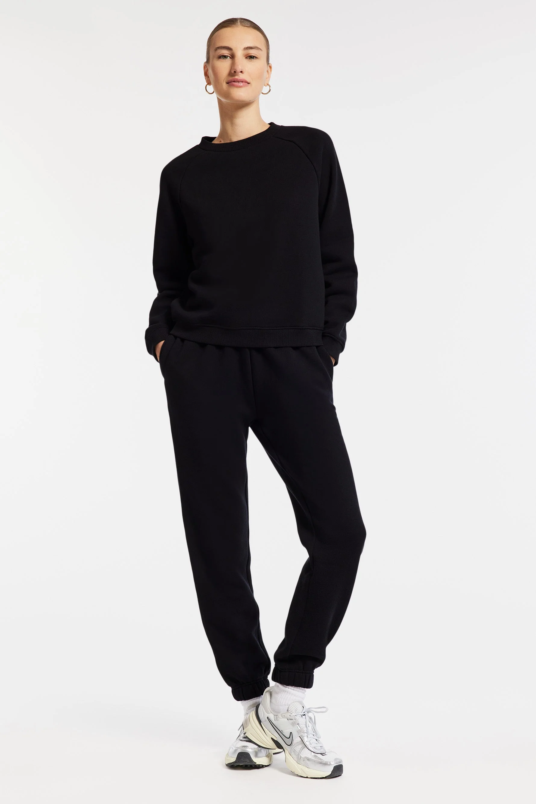 BANDIER Park Weekend Fleece Crewneck Sweatshirt - Black BW202191 - Image 8