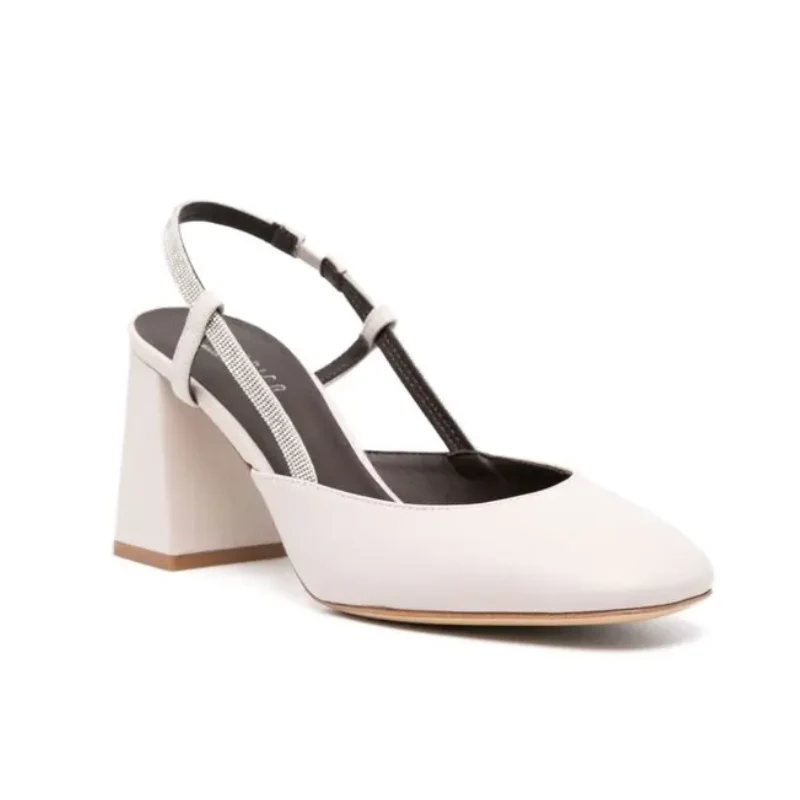Peserico 85mm Rhinestone-Embellished Slingback Pumps - Image 2