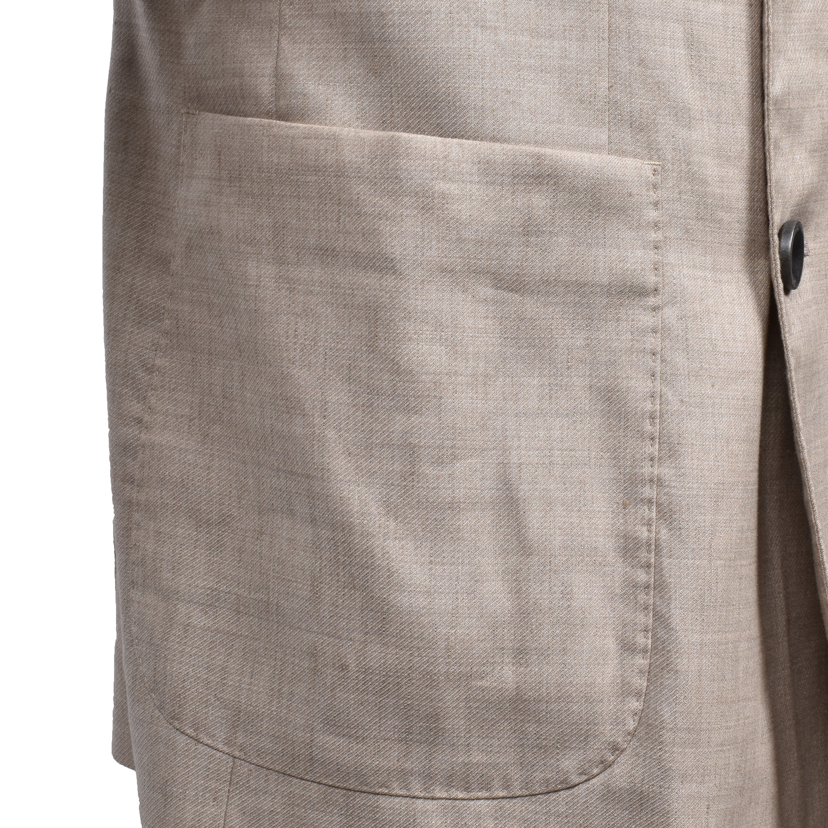 PESERICO MEN'S BEIGE LINEN DOUBLE-BREASTED BLAZER - Image 5