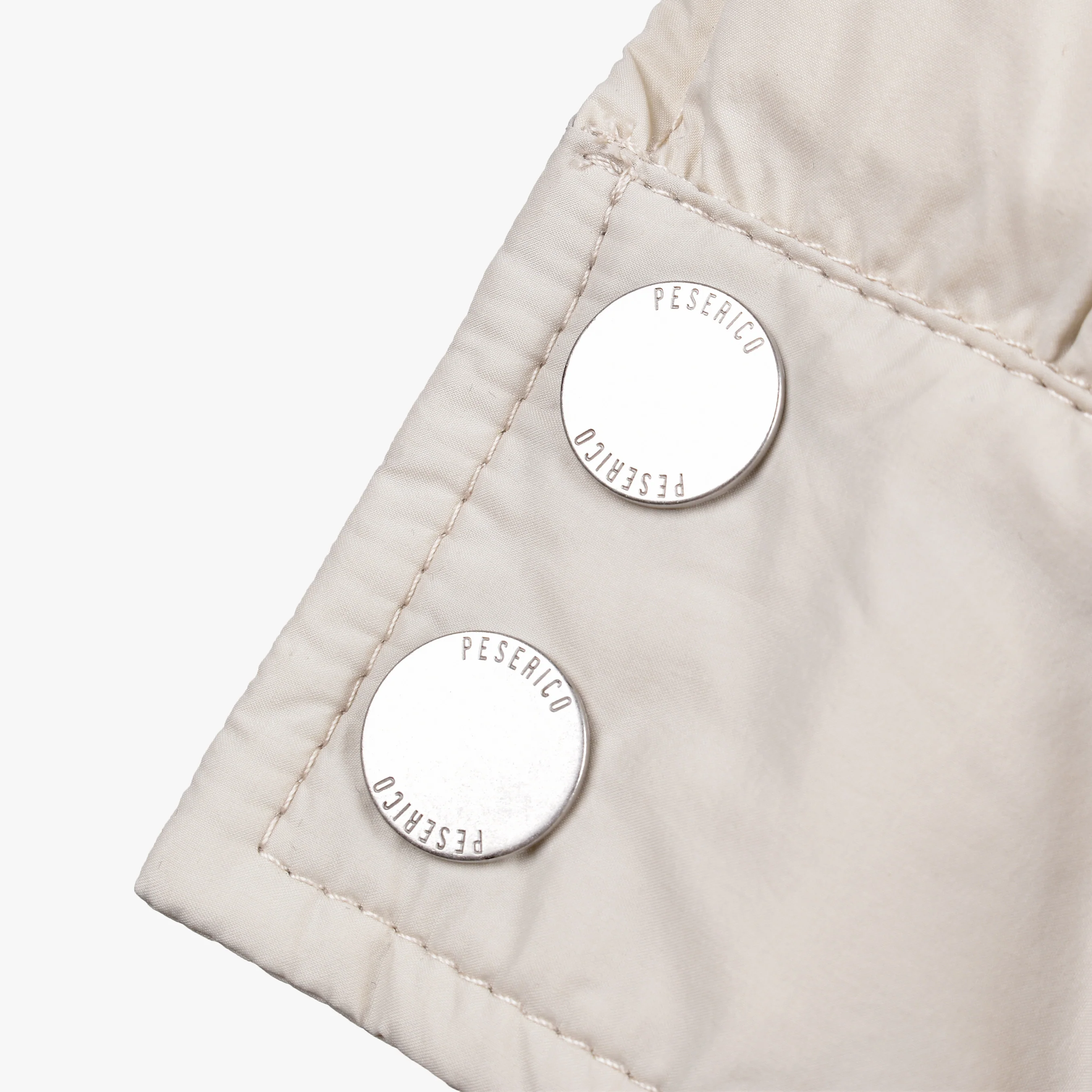 PESERICO MEN'S BEIGE QUILTED PUFFER BOMBER JACKET - Image 6