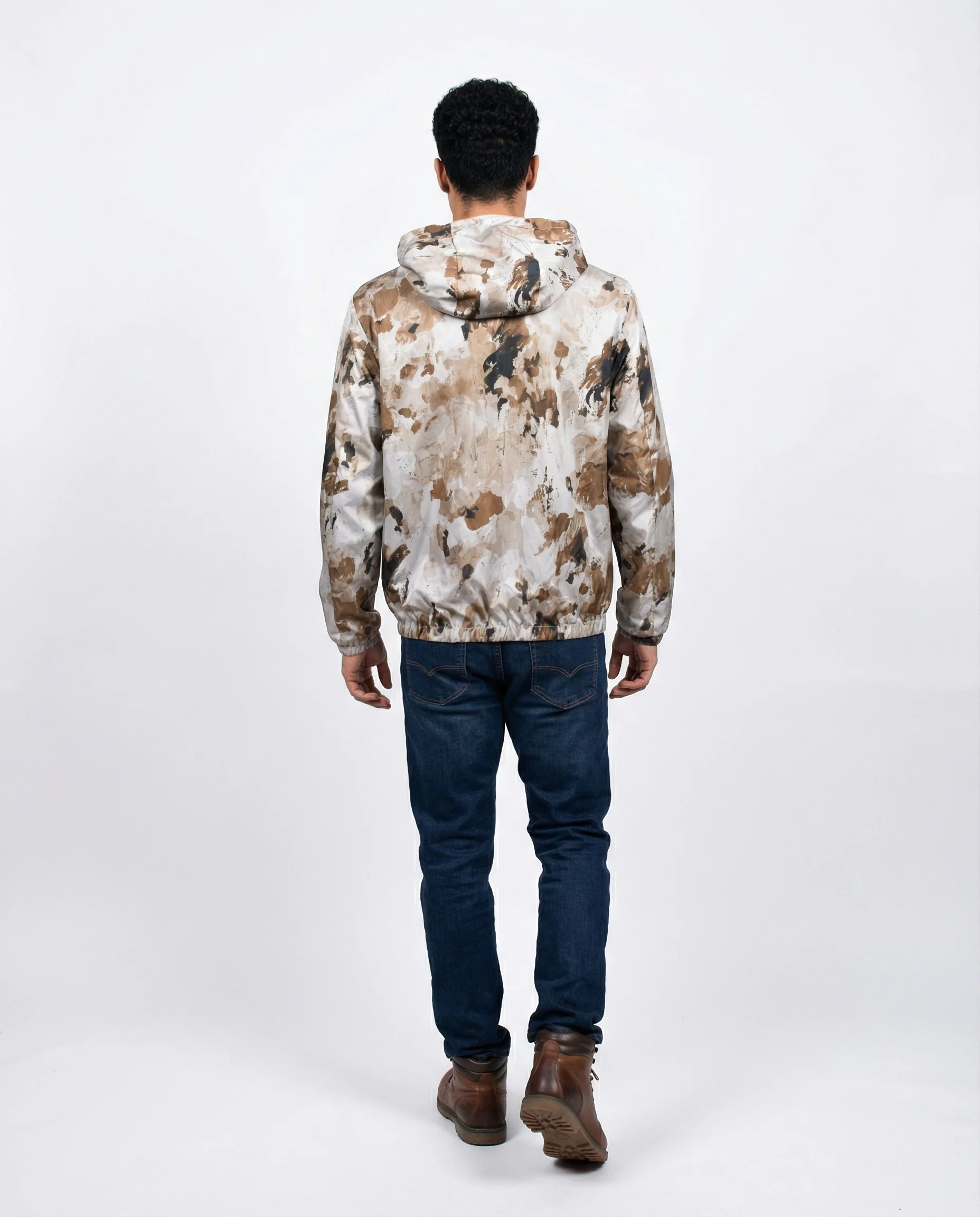 PESERICO MEN'S CAMO REVERSIBLE ZIP-UP HOODIE JACKET - Image 2