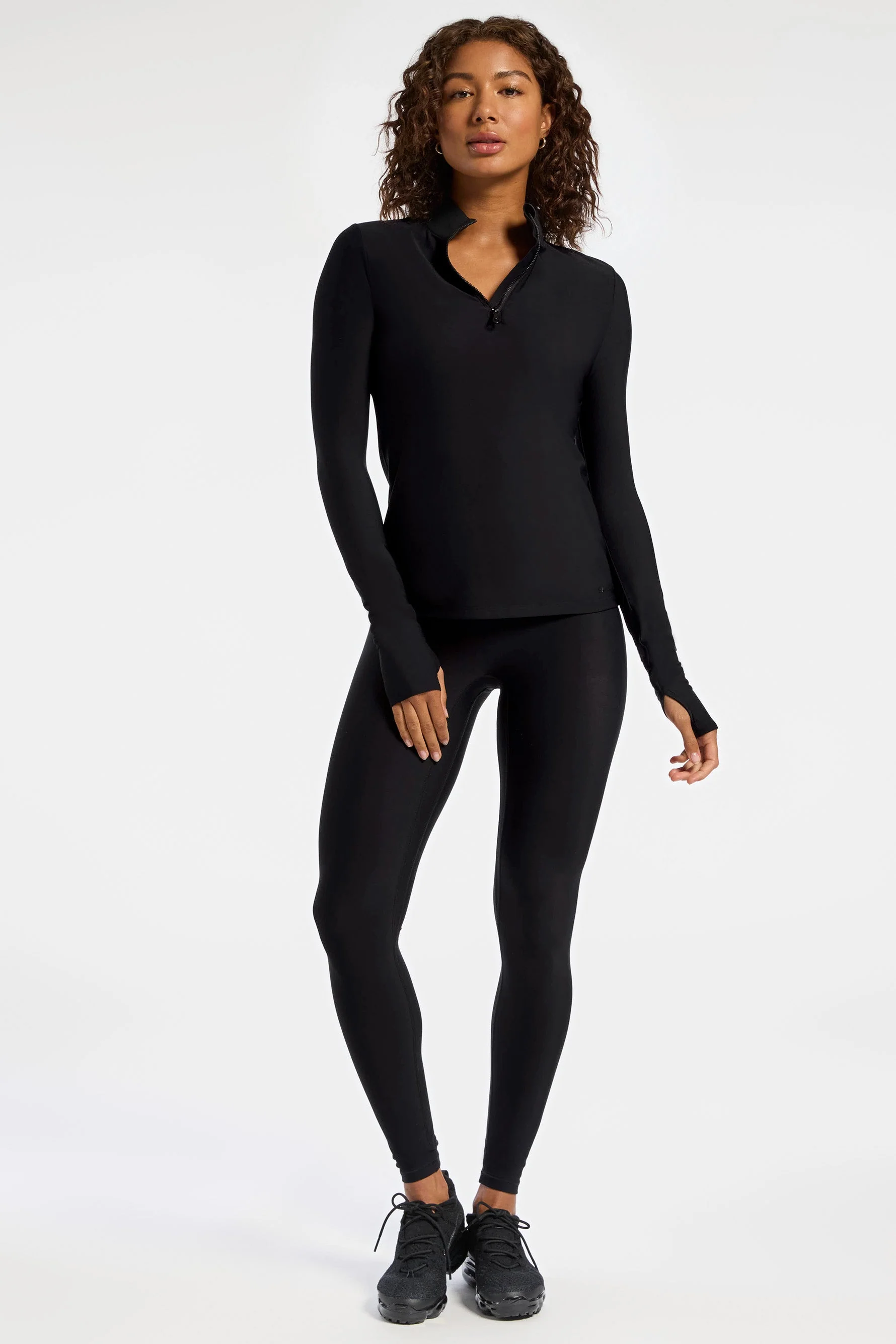 BANDIER Pro Fleece 1/4 Zip Long Sleeve Top - Black BND10190 - Image 5