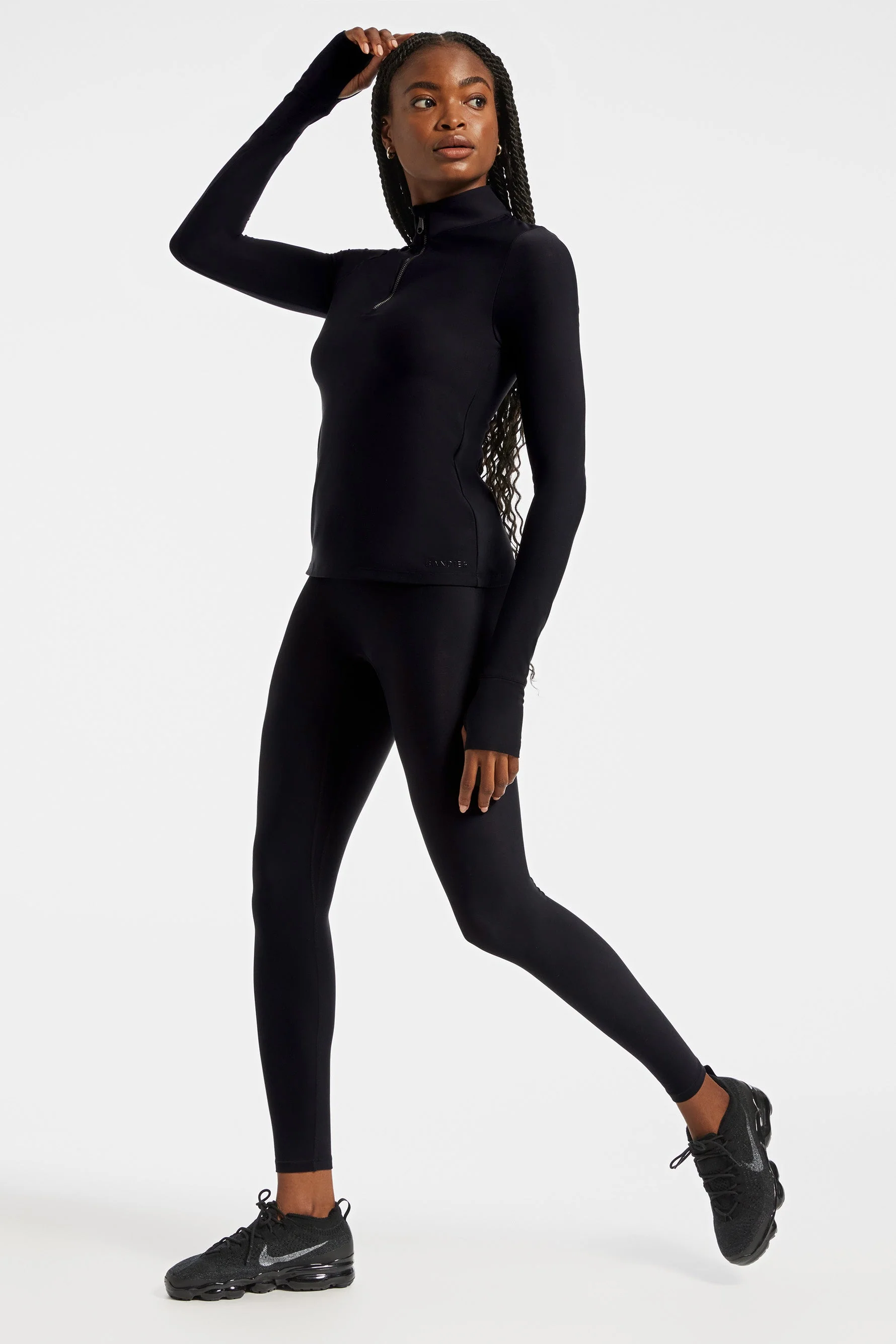 BANDIER Pro Fleece 1/4 Zip Long Sleeve Top - Black BND10190 - Image 6