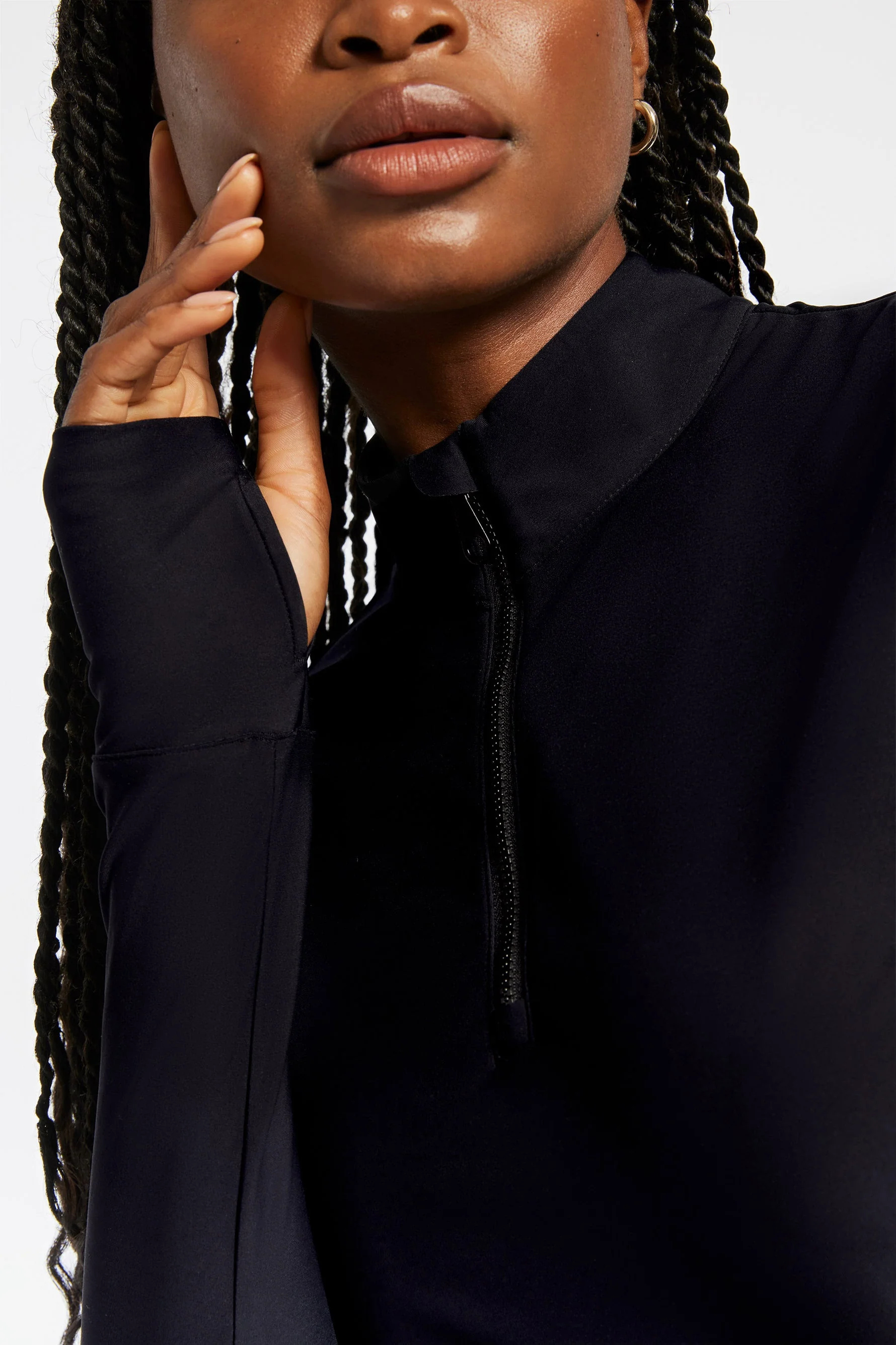 BANDIER Pro Fleece 1/4 Zip Long Sleeve Top - Black BND10190 - Image 7