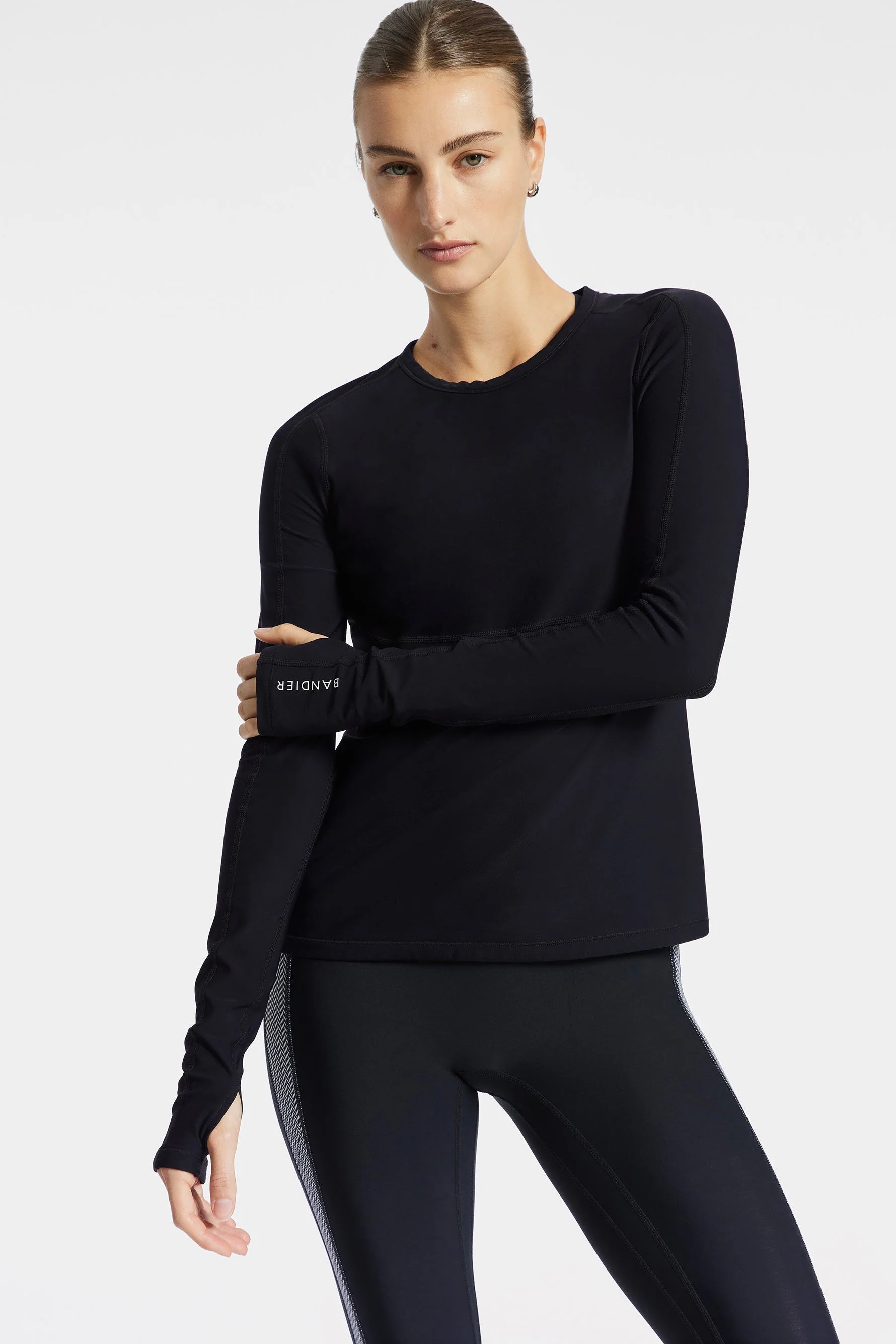 Pro Fleece Seam Long Sleeve Top - Black BND10225 - Image 2