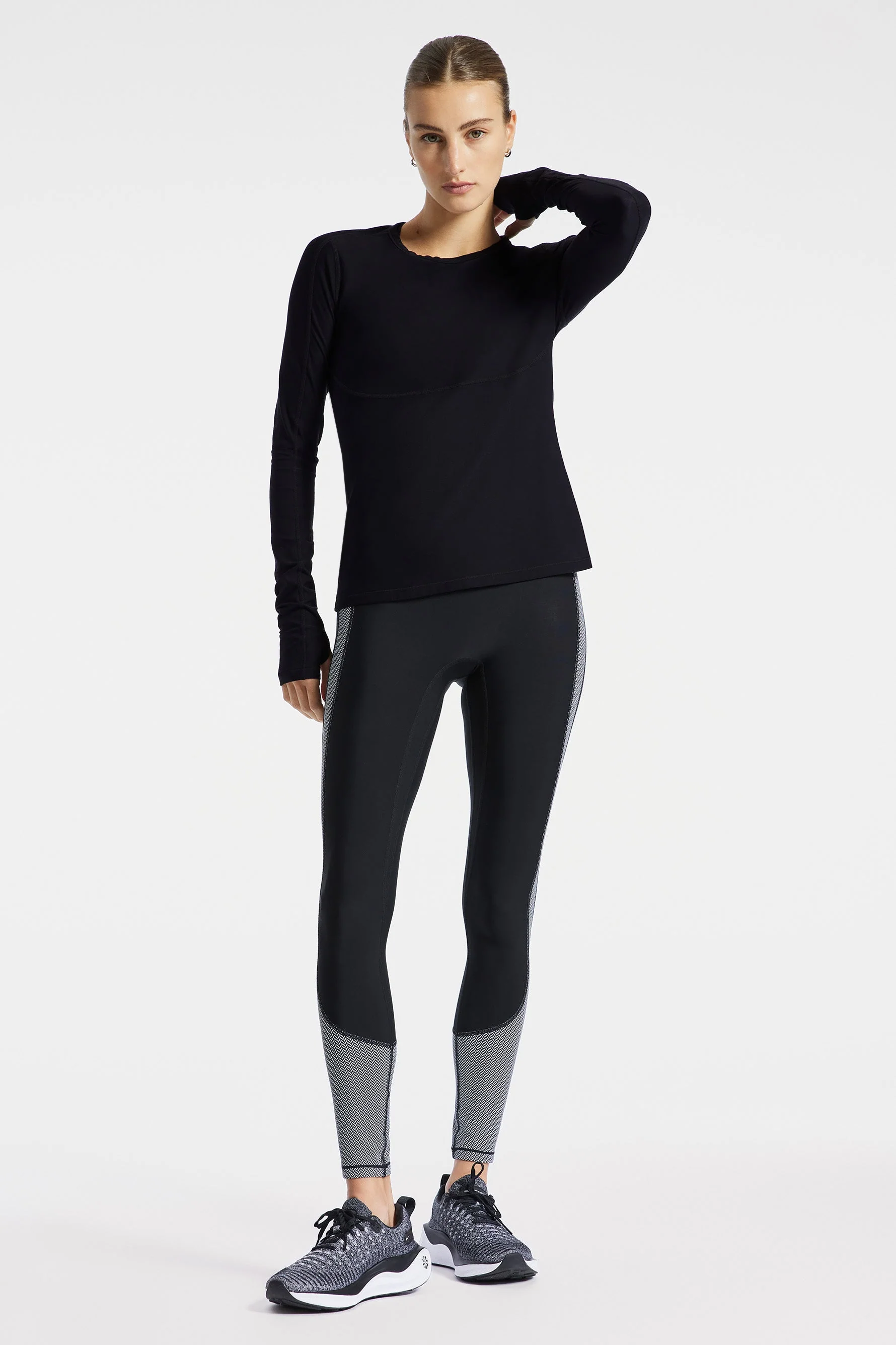 Pro Fleece Seam Long Sleeve Top - Black BND10225 - Image 3