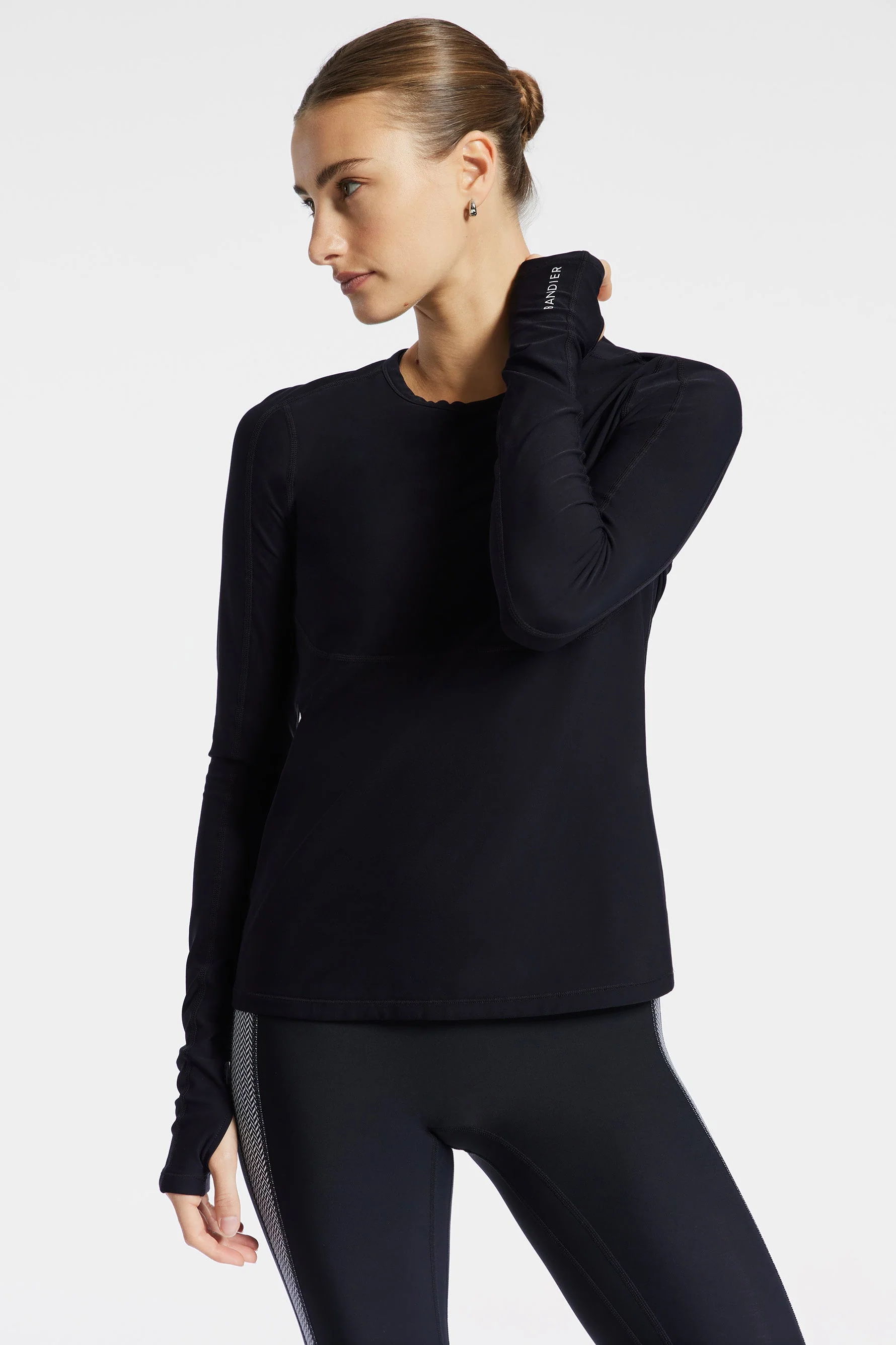Pro Fleece Seam Long Sleeve Top - Black BND10225 - Image 6